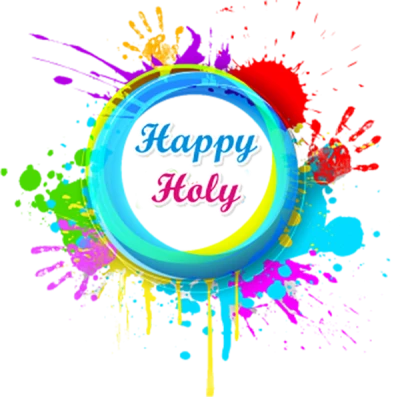 Happy Holi Colorful Splash Frame Free PNG