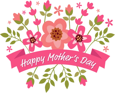 Happy Mothers Day Floral Banner Clipart