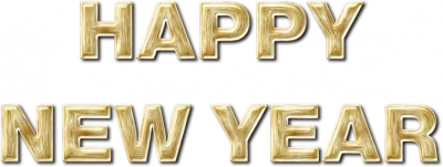 Happy New Year Gold Lettering PNG Image