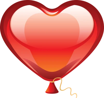 Red Heart Shape Balloon PNG Image
