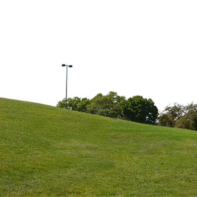 Green Grassy Hill Park Landscape PNG Image