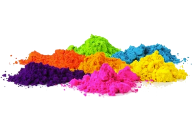 Holi Powder Piles Multiple Colors Transparent Background
