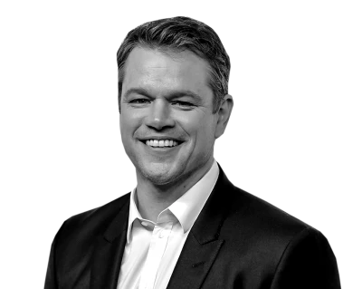 Matt Damon Smiling Portrait Transparent Background
