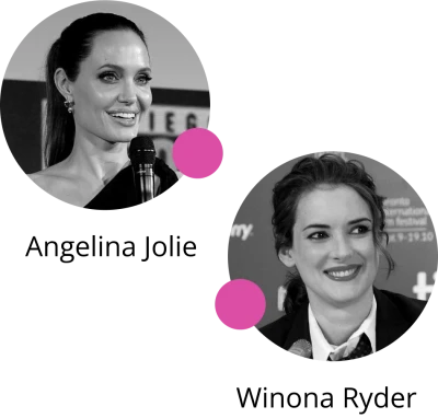Angelina Jolie Winona Ryder Portraits Free PNG
