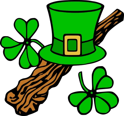 Leprechaun Hat Clover Shillelagh Clipart