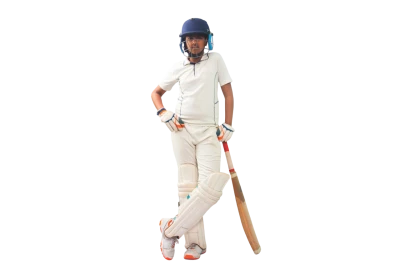 Young Boy Cricketer Batsman Transparent Background