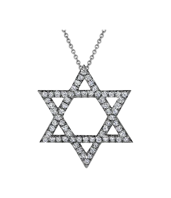 Star of David Diamond Necklace Transparent Background