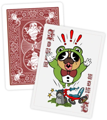 Joker Playing Card Pug Tricycle PNG Image