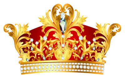 Gold Royal Crown with Diamonds Free PNG