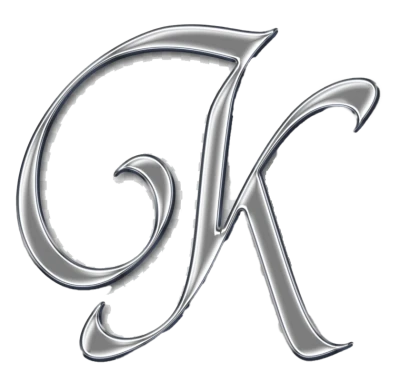 Silver Metallic Cursive Letter K PNG Image