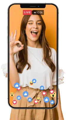Woman Smartphone Live Stream Interface Clipart