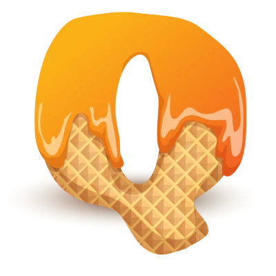 3D Letter Q Waffle and Honey Free PNG