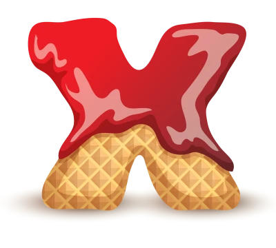 3D Letter X Waffle and Jam PNG Image