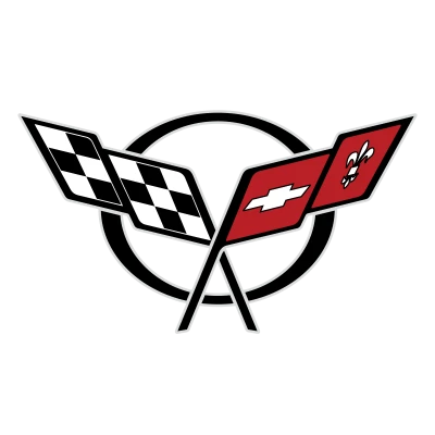 Chevrolet Corvette Crossed Flags Logo Clipart