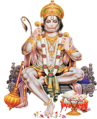 Lord Hanuman Sitting Hindu God Clipart