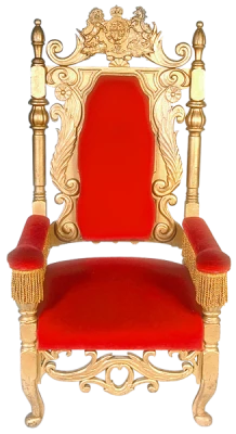 Ornate Gold and Red Royal Throne Chair PNG Image