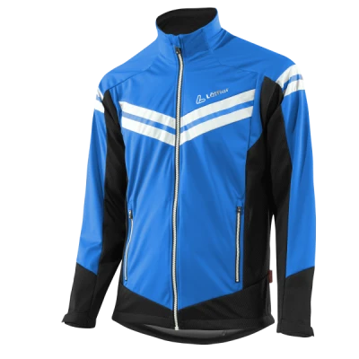 Blue and Black Löffler Cycling Jacket Transparent Background