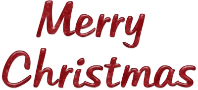 Merry Christmas Red Gel Text Transparent Background