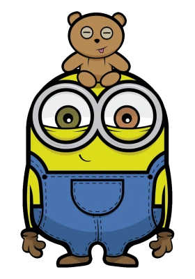 Minion Bob with Teddy Bear Cartoon Clipart