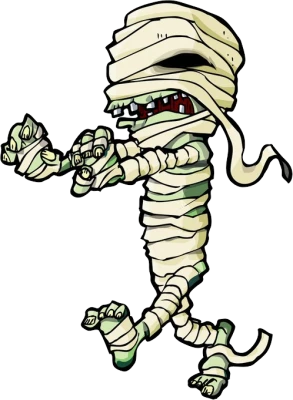 Cartoon Mummy Walking Halloween Character Transparent Background