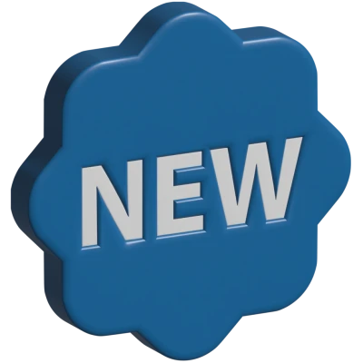 Blue NEW Starburst Badge Ribbon Transparent Background