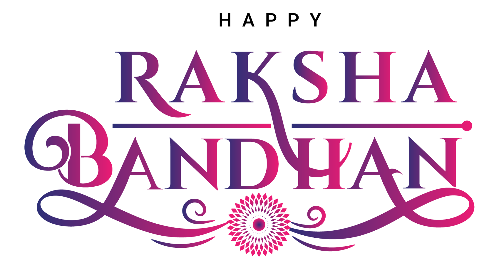 Happy Raksha Bandhan Text PNG – Transparent Festival Greeting 2