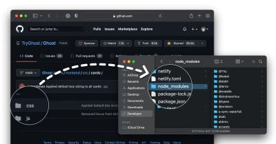 GitHub UI Node Modules Folder AirDrop Free PNG