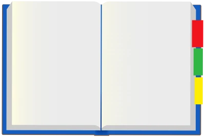 Open Blank Book with Color Tabs Clipart