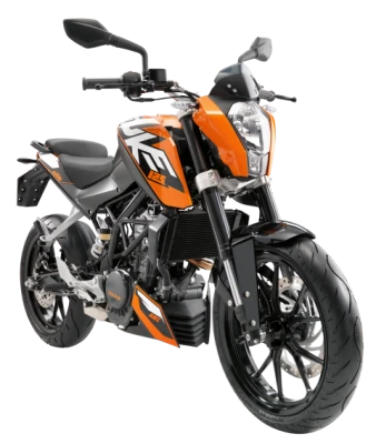 Orange KTM Duke 125 Motorcycle PNG Image