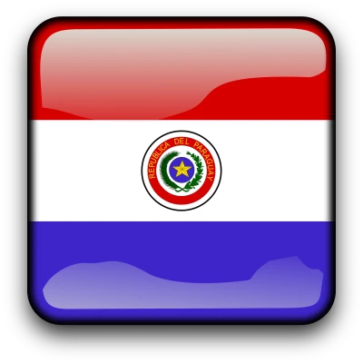 Paraguay Flag Square Glass Button Clipart