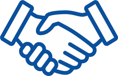 Blue Handshake Outline Icon Free PNG