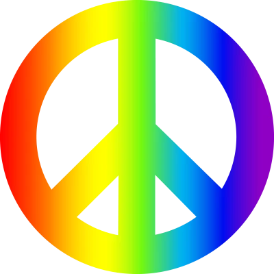 Rainbow Peace Sign Symbol PNG Image