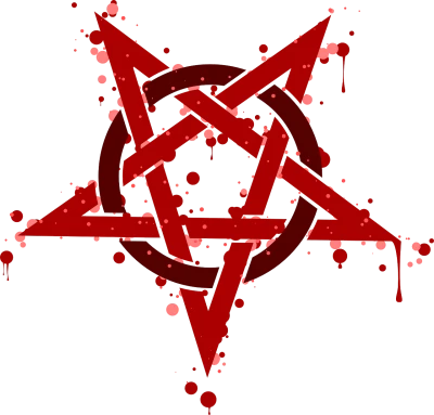 Red Blood Splatter Pentagram Symbol Clipart