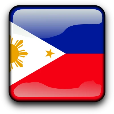 Philippines Flag Square Glass Button Transparent Background
