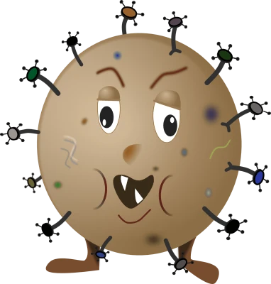Cartoon Coronavirus Germ Character Clipart