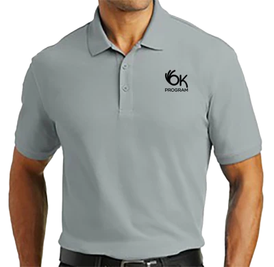 Man in Grey Polo Shirt OK Program Free PNG