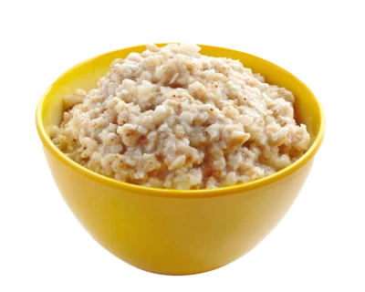 Yellow Bowl of Oatmeal Porridge PNG Image