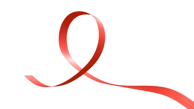 Curled Red Ribbon Element Free PNG