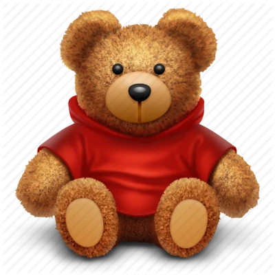 Cute Teddy Bear in Red Hoodie PNG Image