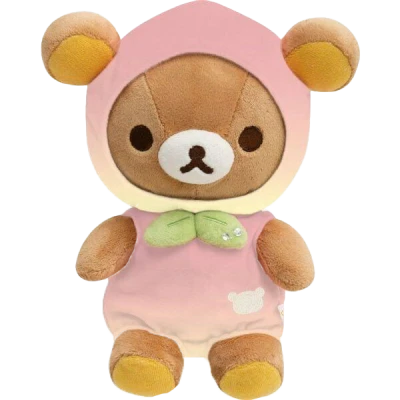 Rilakkuma Plush Toy in Pink Hood Free PNG