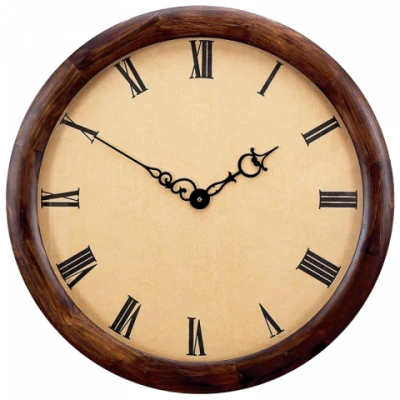 Vintage Wooden Wall Clock Free PNG