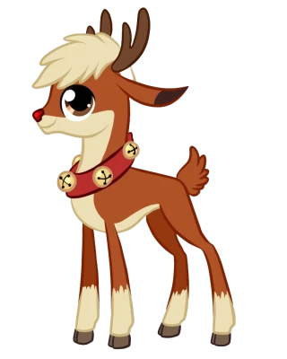 Cute Cartoon Reindeer Rudolph Clipart