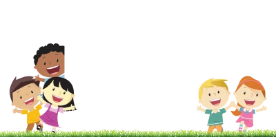 Happy Kids Peeking over Grass Free PNG