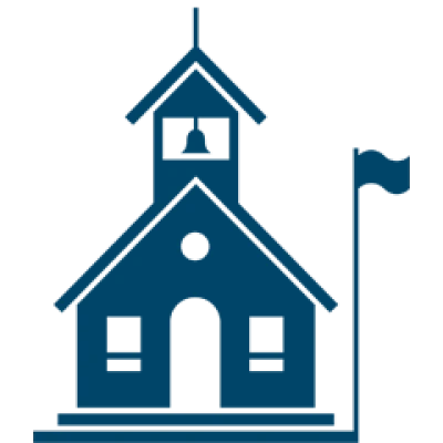 Blue School Building Icon Transparent Background