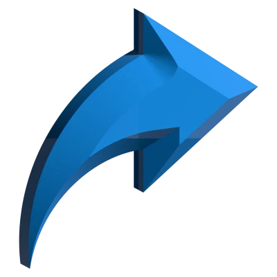 3D Blue Forward Arrow Transparent Background
