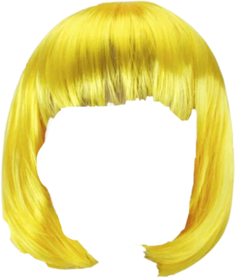 Yellow Bob Hair Wig Free PNG