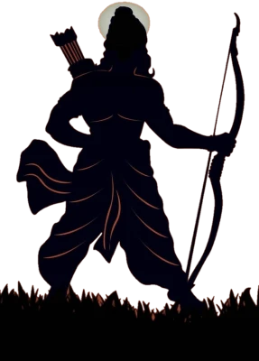 Silhouette of Lord Rama Free PNG