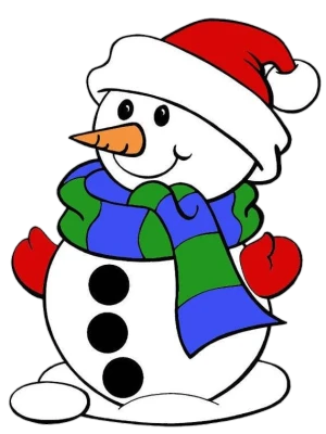 Cartoon Snowman with Scarf Free PNG