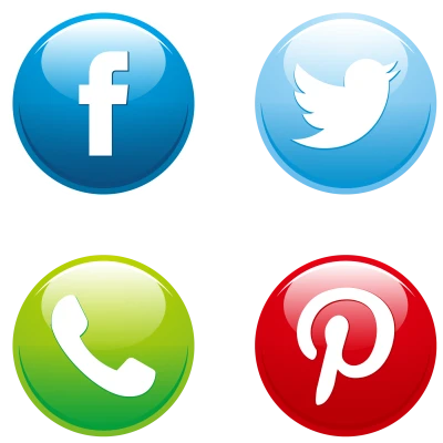 Glossy Social Media Icons Transparent Background