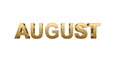 3D Gold August Month Text Clipart